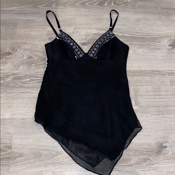 LAUNDRY by Shelli Segal black flowy tank - Picture 1 of 4